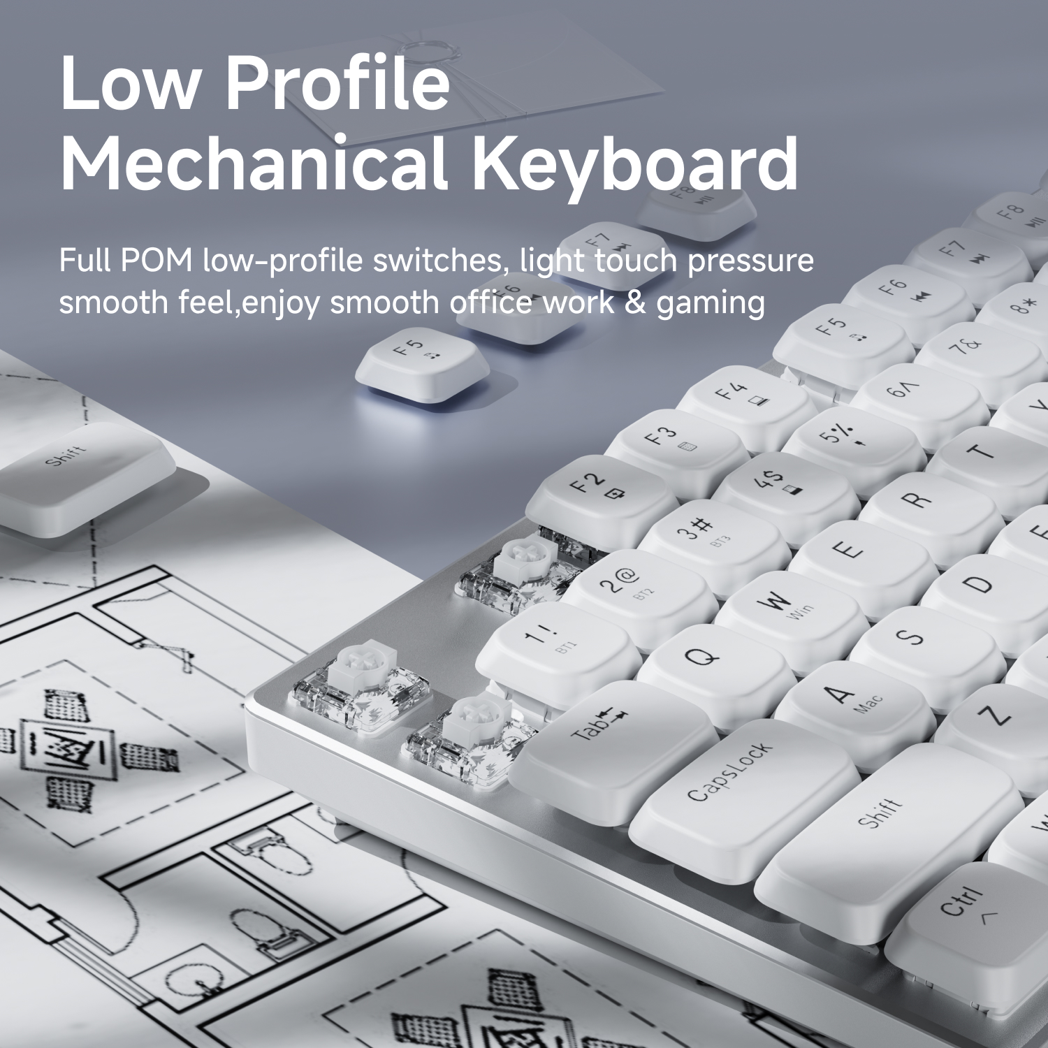 EWEADN Wireless Low-Profile Me - مراجعة Gaming Keyboard Mechanical Wireless وسعره