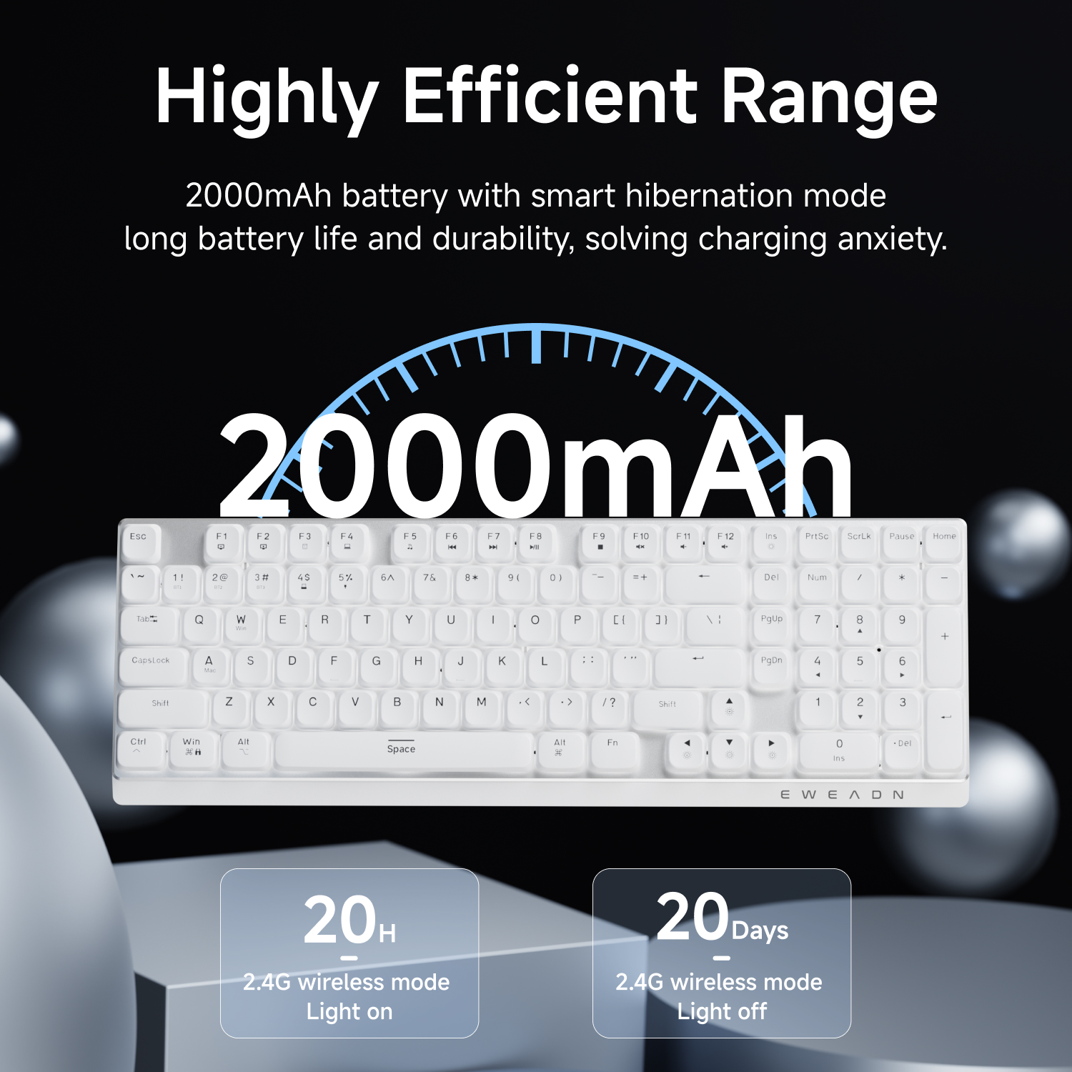 EWEADN Wireless Low-Profile Me - مراجعة Gaming Keyboard Mechanical Wireless وسعره