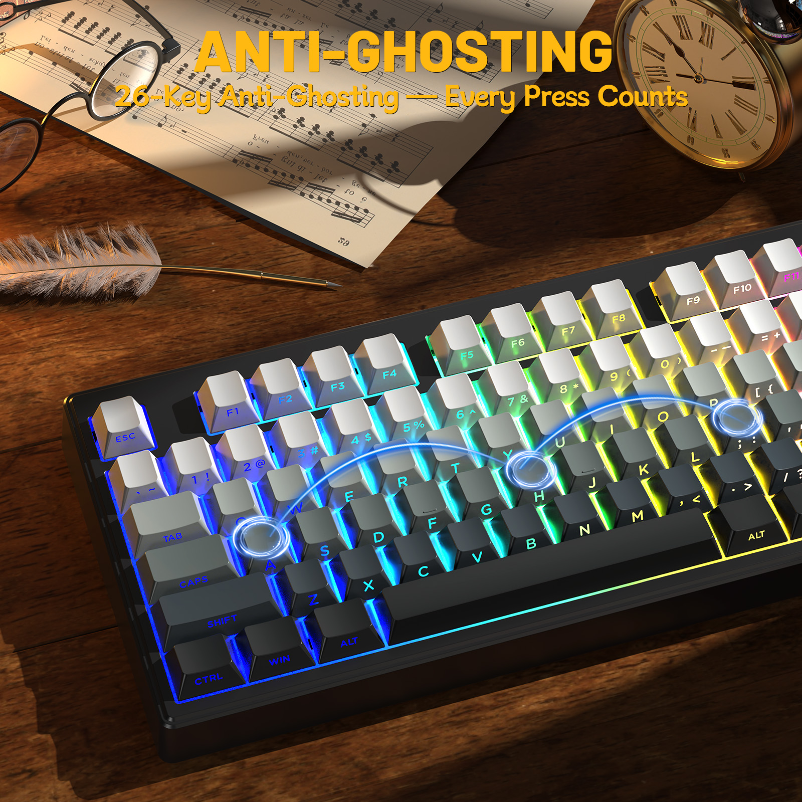 ZIYOULANG M87V2 87 Keys Tri-Mo - مراجعة Gaming Keyboard That Is Quiet وسعره