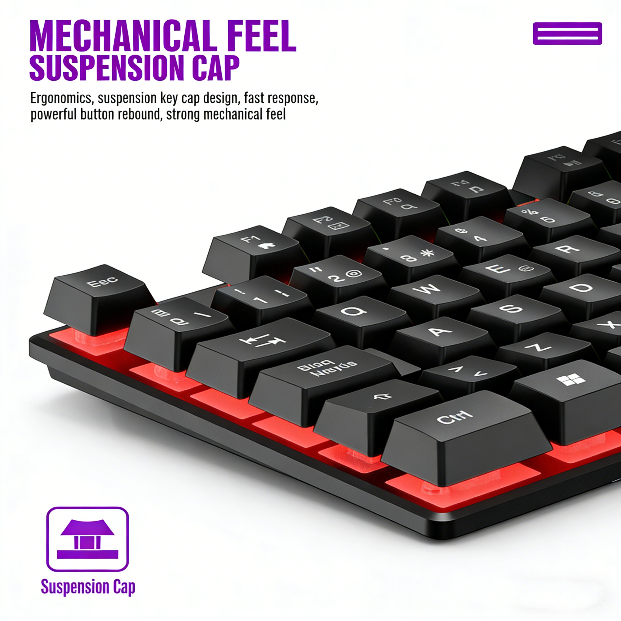 Mechanical feel Gaming Keyboar - مراجعة Gaming Keyboard Half وسعره