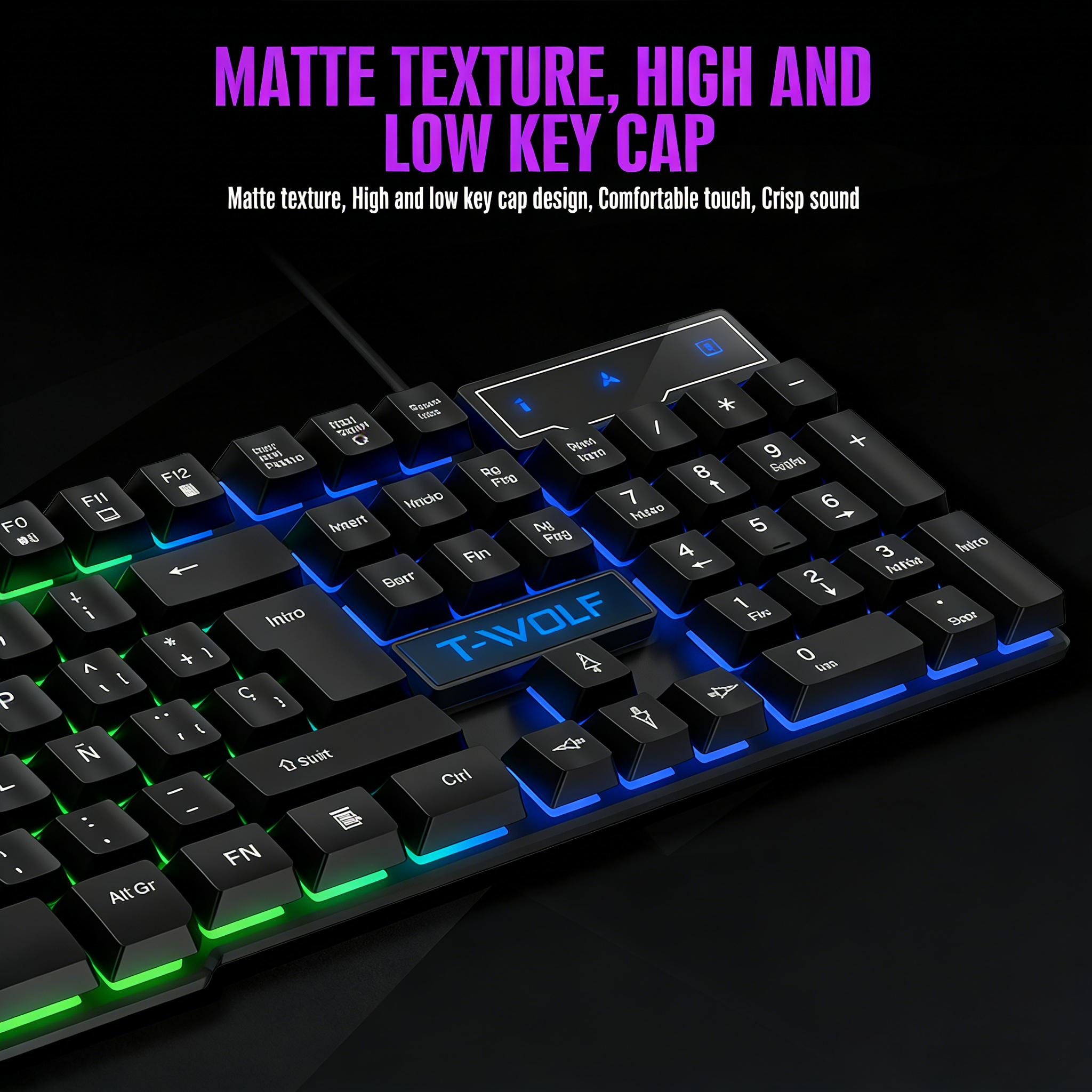 Mechanical feel Gaming Keyboar - مراجعة Gaming Keyboard Half وسعره