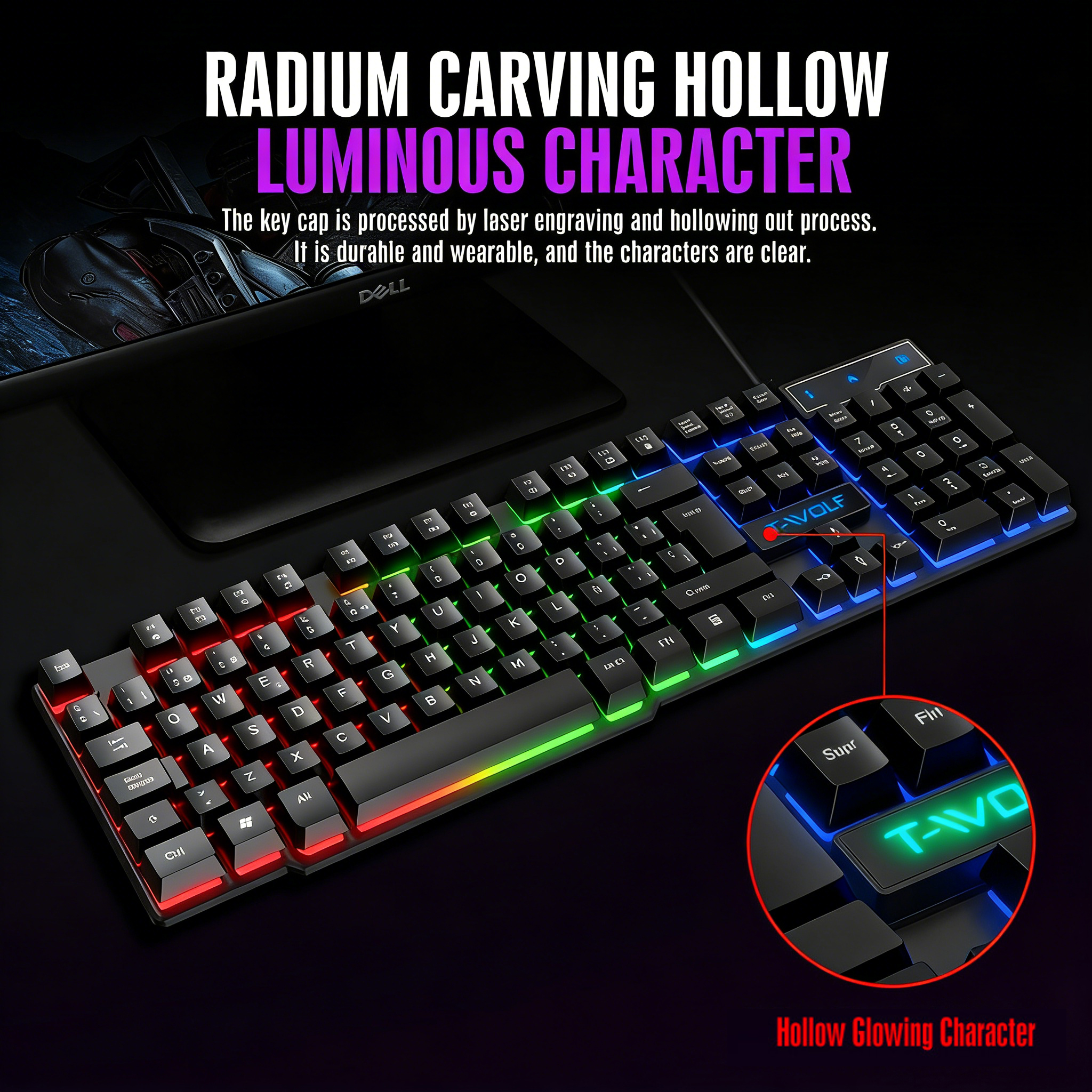 Mechanical feel Gaming Keyboar - مراجعة Gaming Keyboard Half وسعره