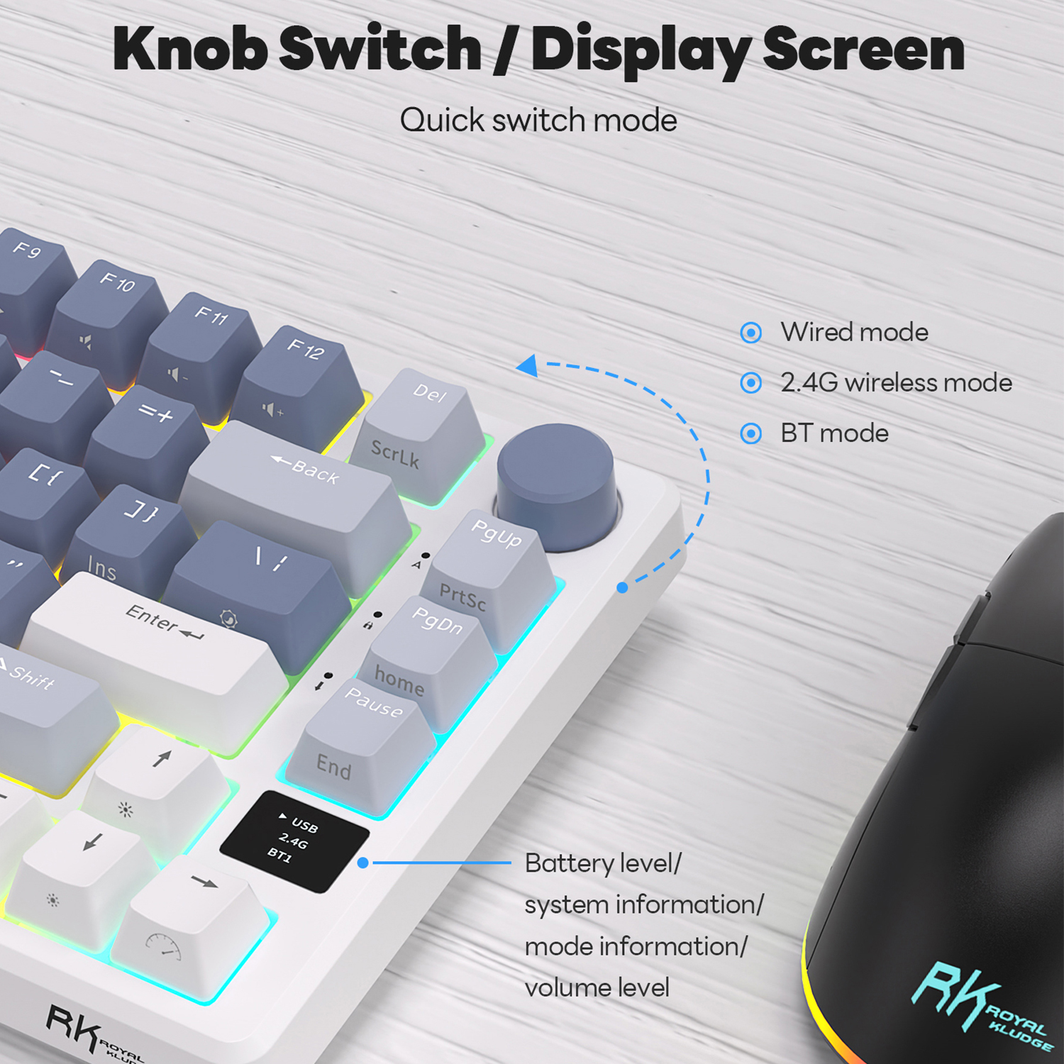 RK ROYAL KLUDGE M75 2.4G Wirel - مراجعة Gaming Keyboard Bundle وسعره