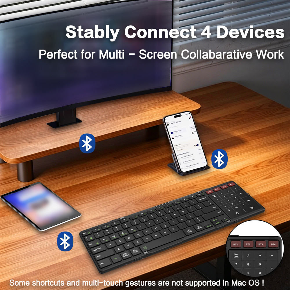 JOMAA Foldable Bluetooth Keybo - مراجعة Gaming Keyboard No Number Pad وسعره