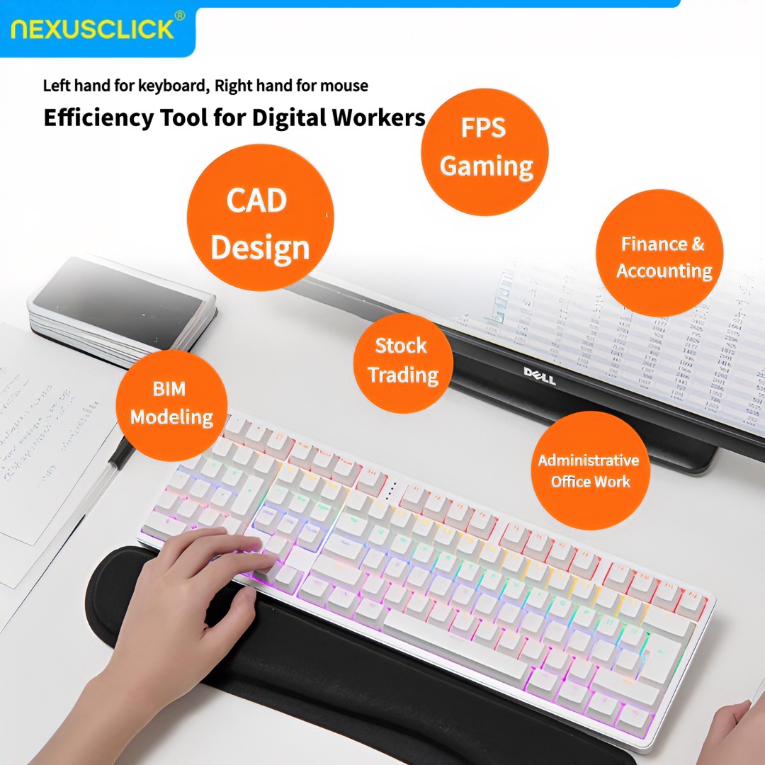 NexusClick Ergonomic Left Hand - مراجعة Gaming Keyboard No Number Pad وسعره
