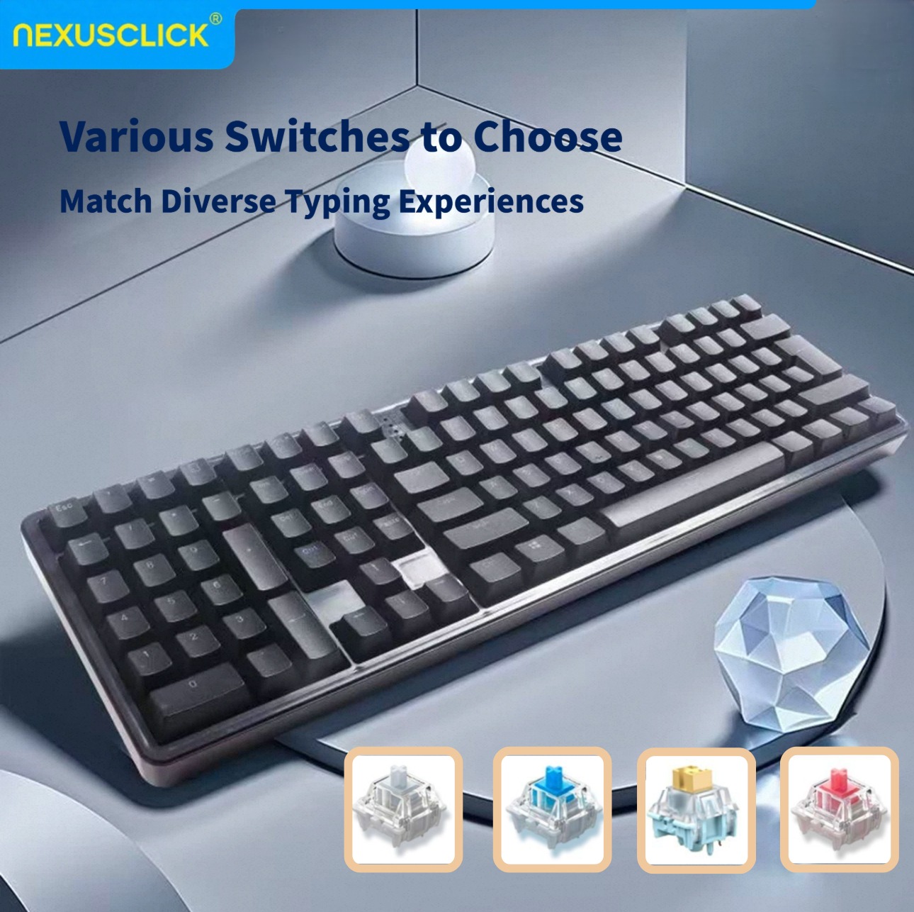 NexusClick Ergonomic Left Hand - مراجعة Gaming Keyboard No Number Pad وسعره